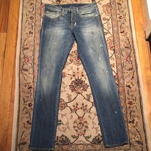 R13 Paint Splatter Distressed Wash NEW Jeans